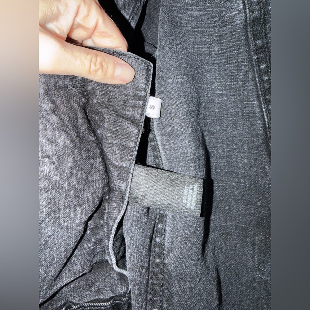 DENIM & BONE Wild and Free Black Denim Jacket Oversized Sz Small Free People - Picture 6 of 16